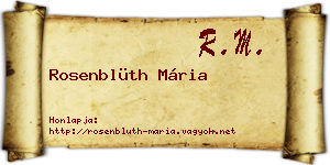 Rosenblüth Mária névjegykártya